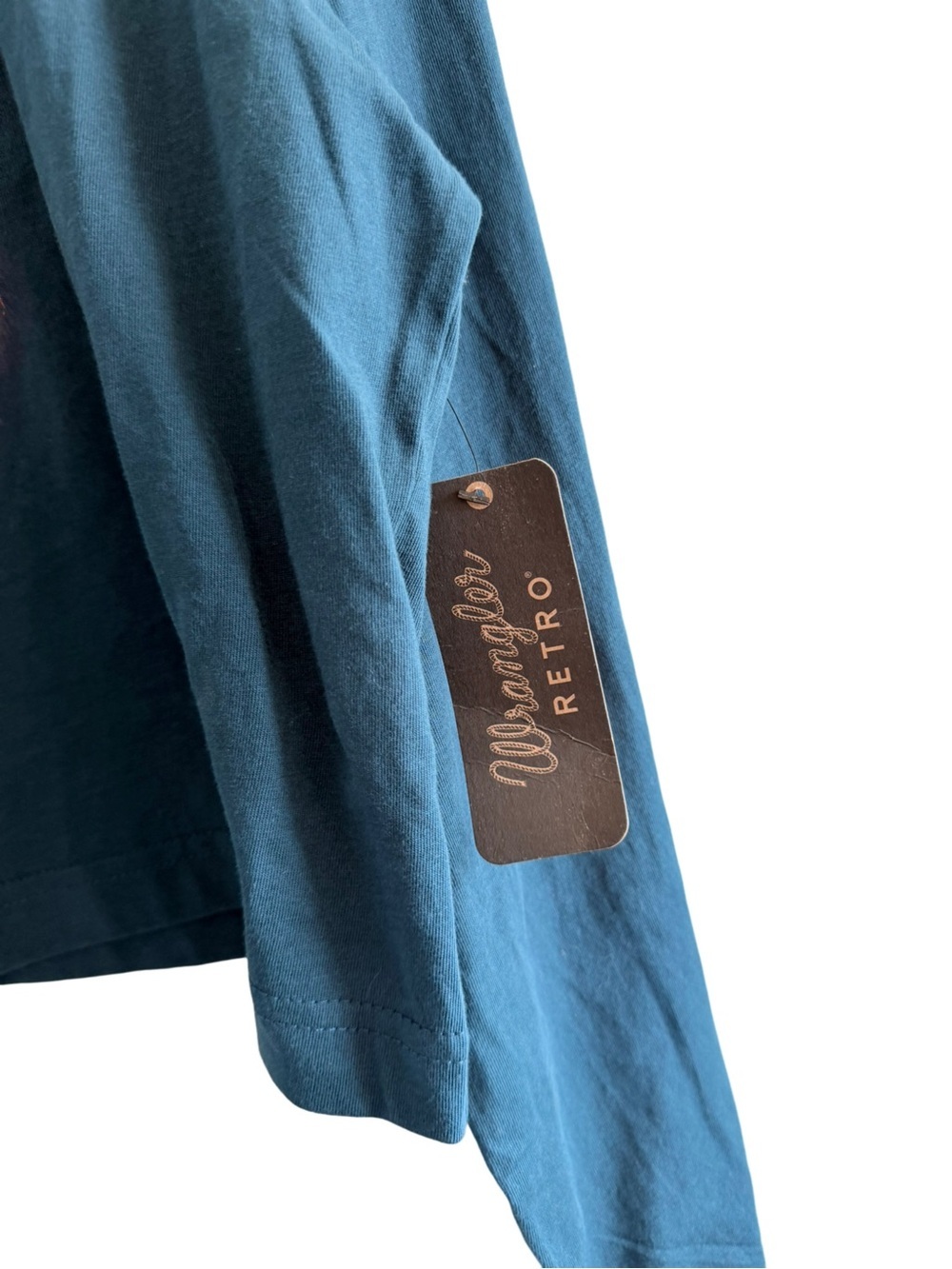 WRANGLER Retro Long Sleeve Relaxed Crop Buffalo Shirt Dark Teal Size Medium - Picture 5 of 8